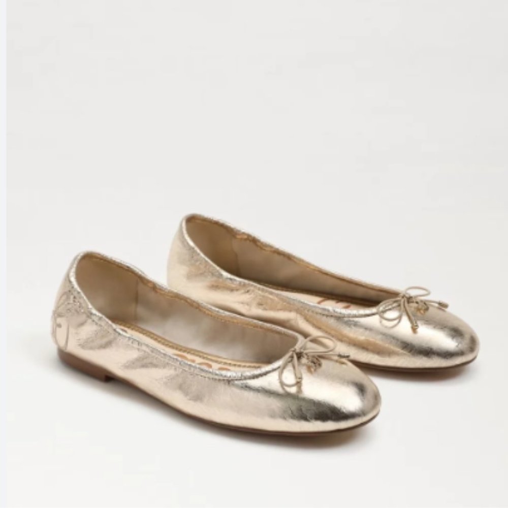 SAM EDELMAN Women's Felicia Ballet Flats 9M Gold metallic